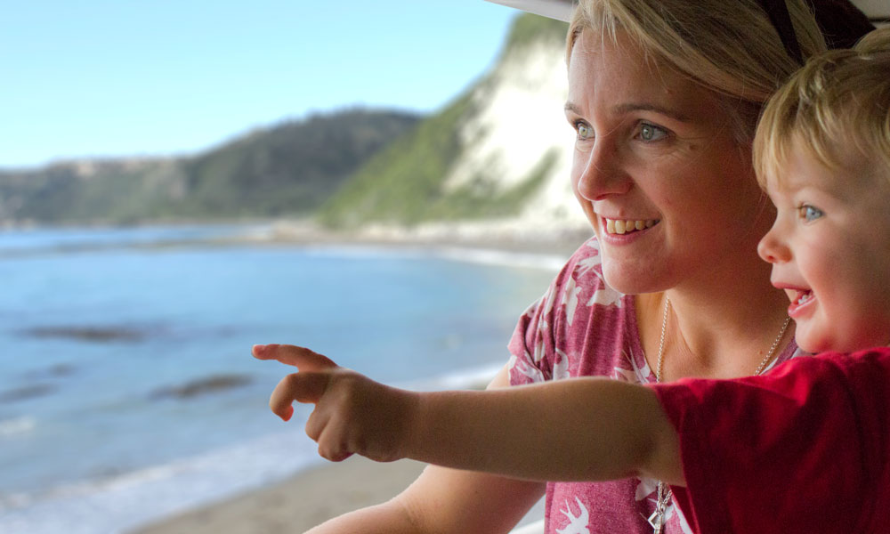 the Coastal Pacific train from Christchurch to Kaikoura is a great family day out!