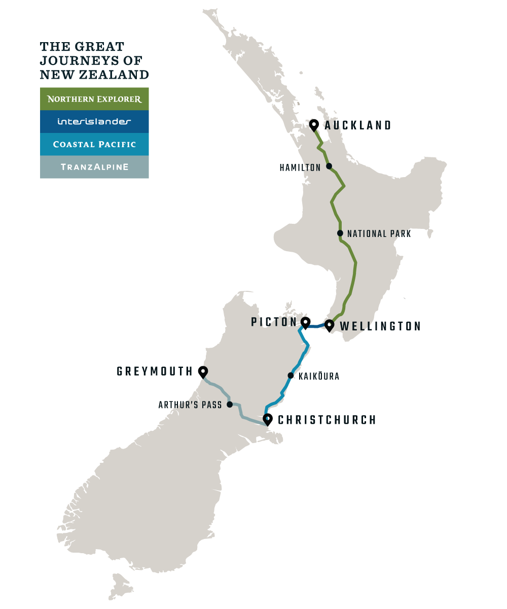 Our New Zealand rail network map