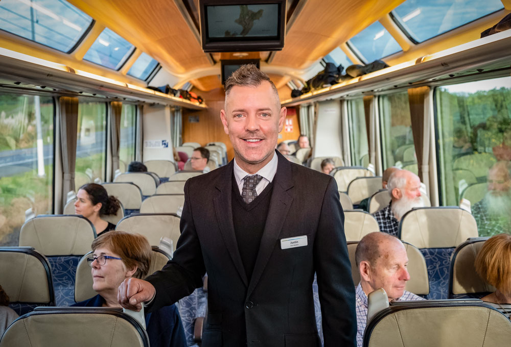 Relaxing in the Coastal Pacific Scenic Class carriage